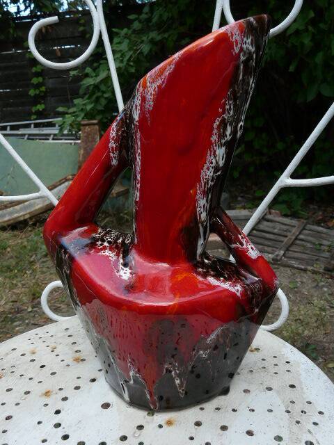 Large Vallauris pitcher in enamelled ceramic from the 60s