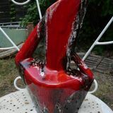 Large Vallauris pitcher in enamelled ceramic from the 60s