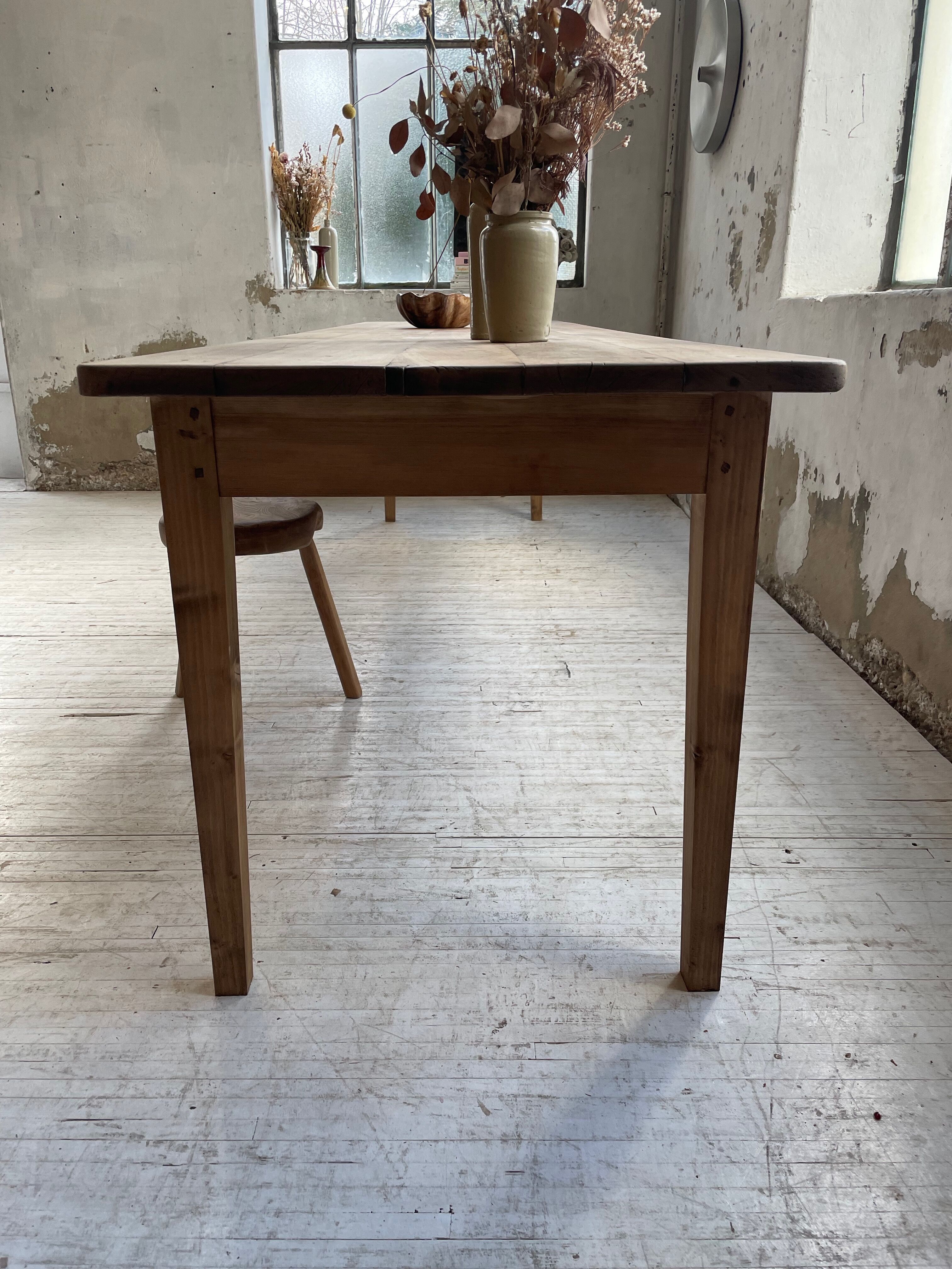 XL farmhouse table in beech and pine 3m