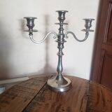 Silver 3-spoke candle holder