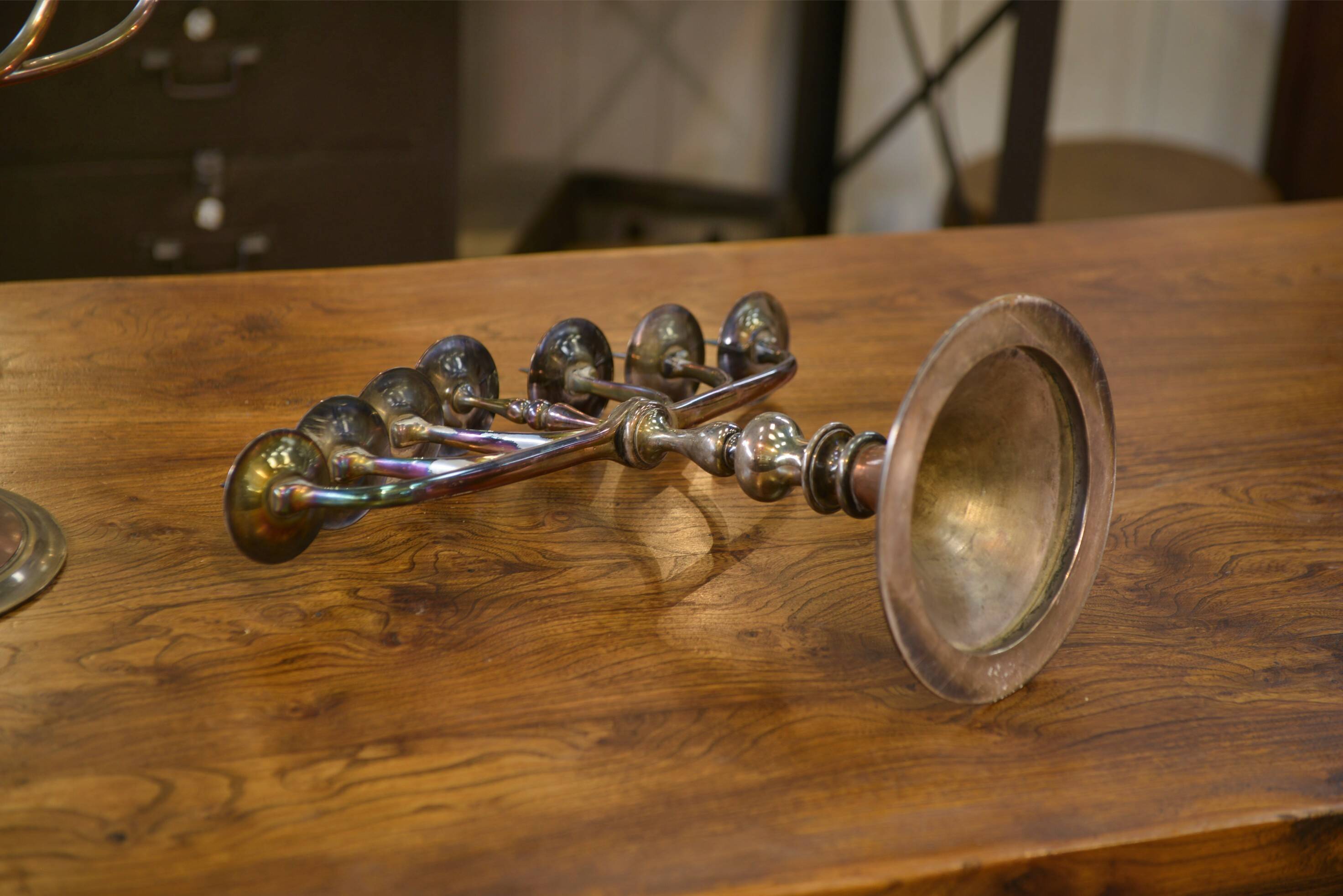 Pair of brass and copper candlesticks 1950s