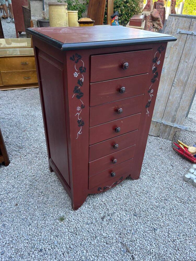 High chest of drawers chalet style