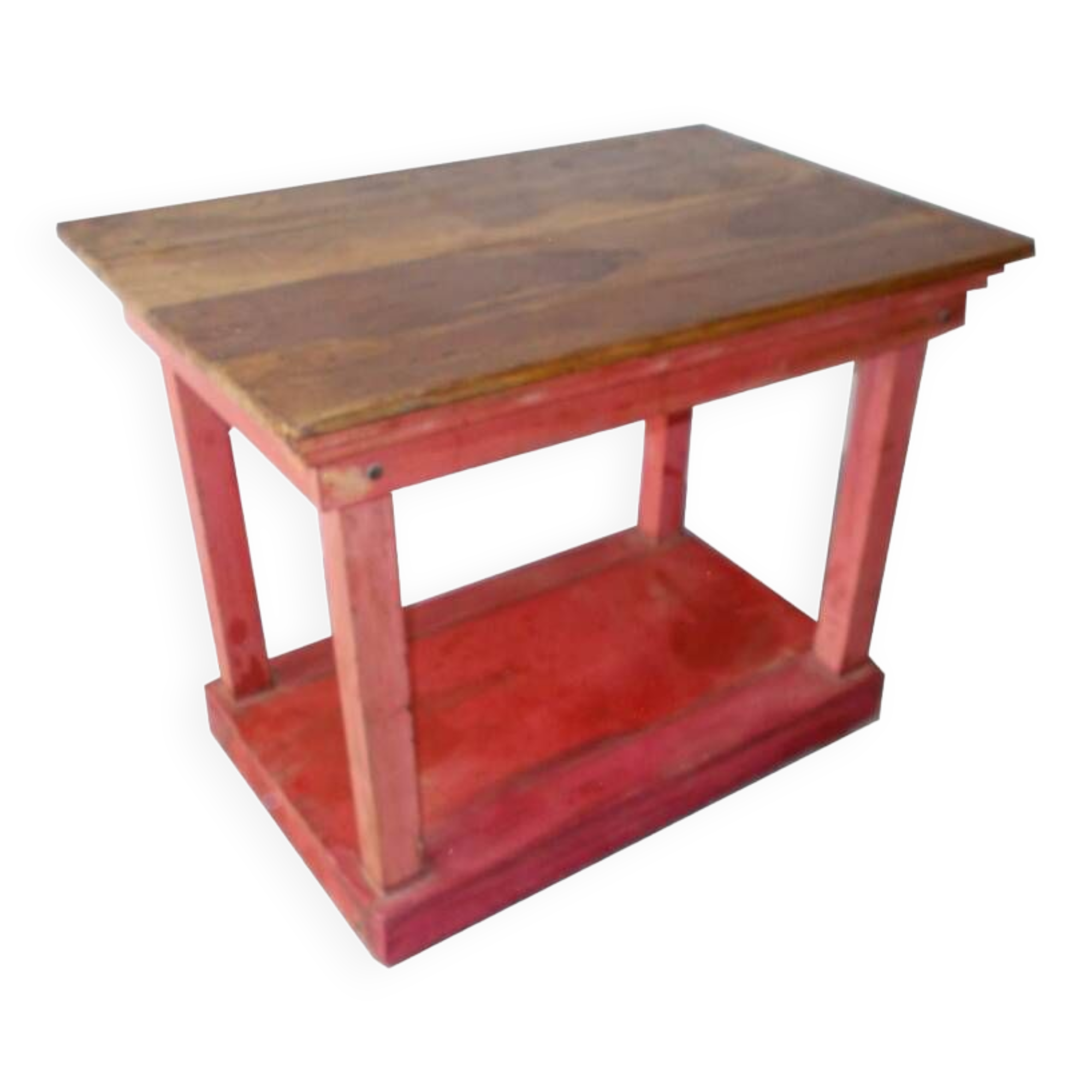 Teak serving console table patina original pink tha-in-daga india