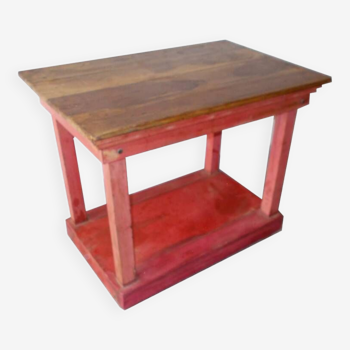 Teak serving console table patina original pink tha-in-daga india