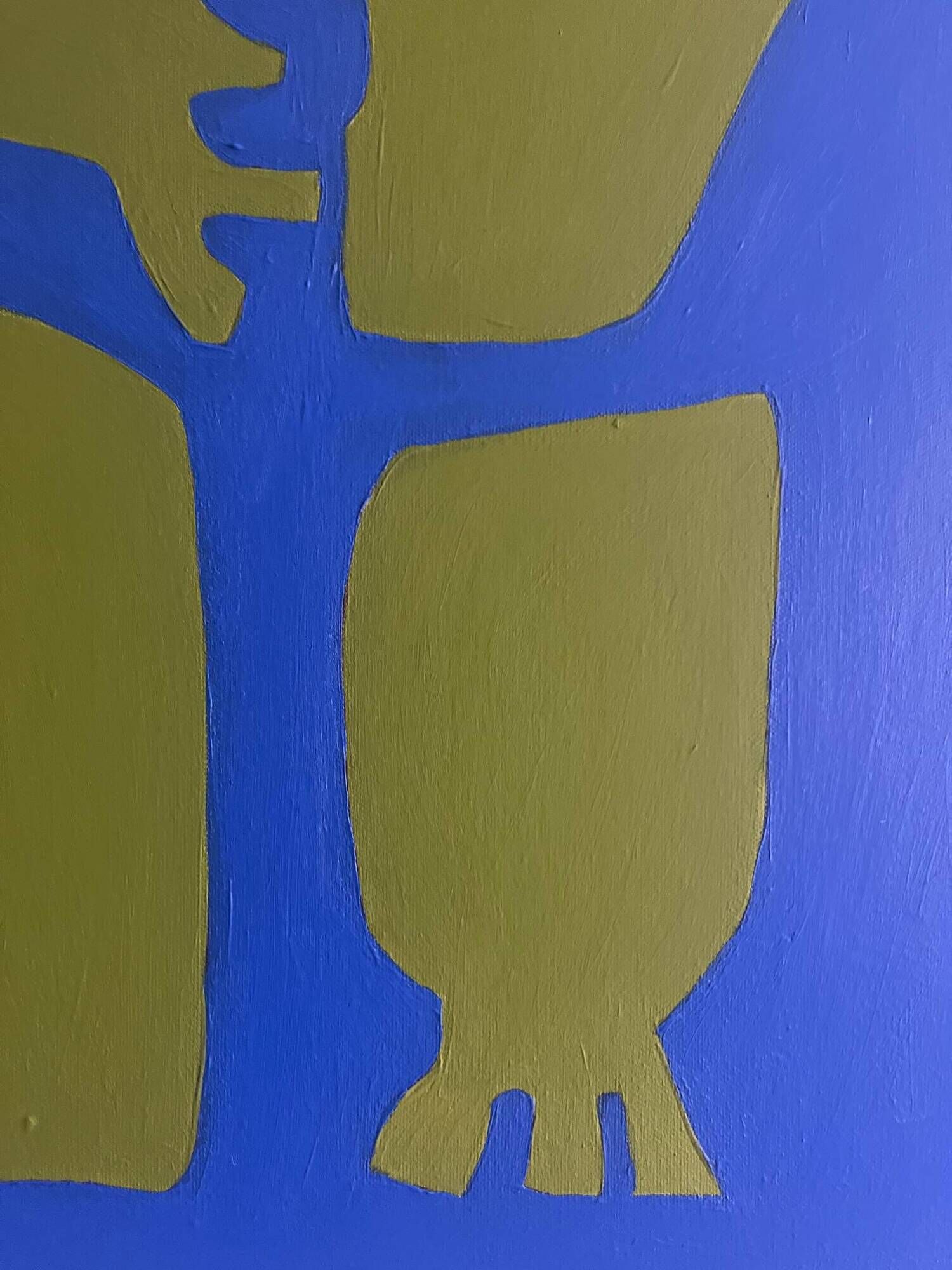 Original cubist canvas painting "happy blue men" by Bodasca