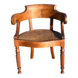 Elegant solid walnut office chair circa 1900.