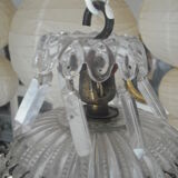 Lustre montgolfière en cristal et bronze XIXe