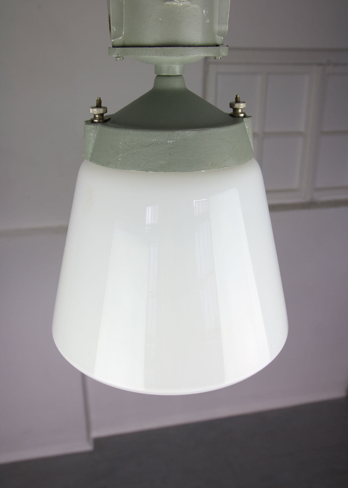 Vintage opaline glass pendant lamp, 1970s