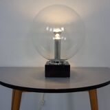 Large Glass Globe & Marble Table Lamp from Erco, 1960s
