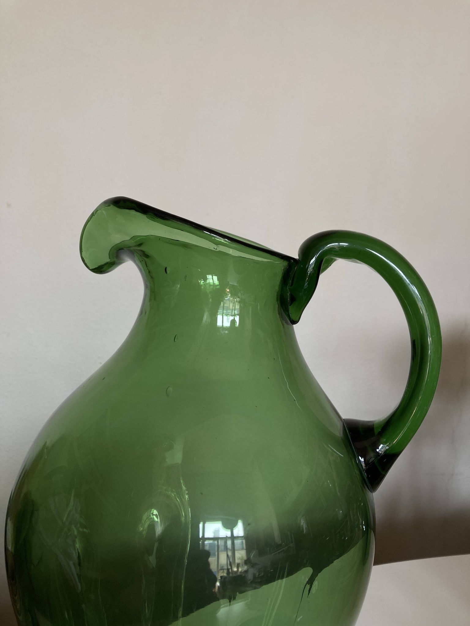 XXL glass vase pitcher from Empoli, blown, H40cm