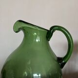 XXL pitcher vase in blown Empoli glass H40cm