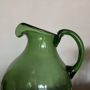 XXL glass vase pitcher from Empoli, blown, H40cm