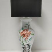 pied de lampe décor pivoine vintage