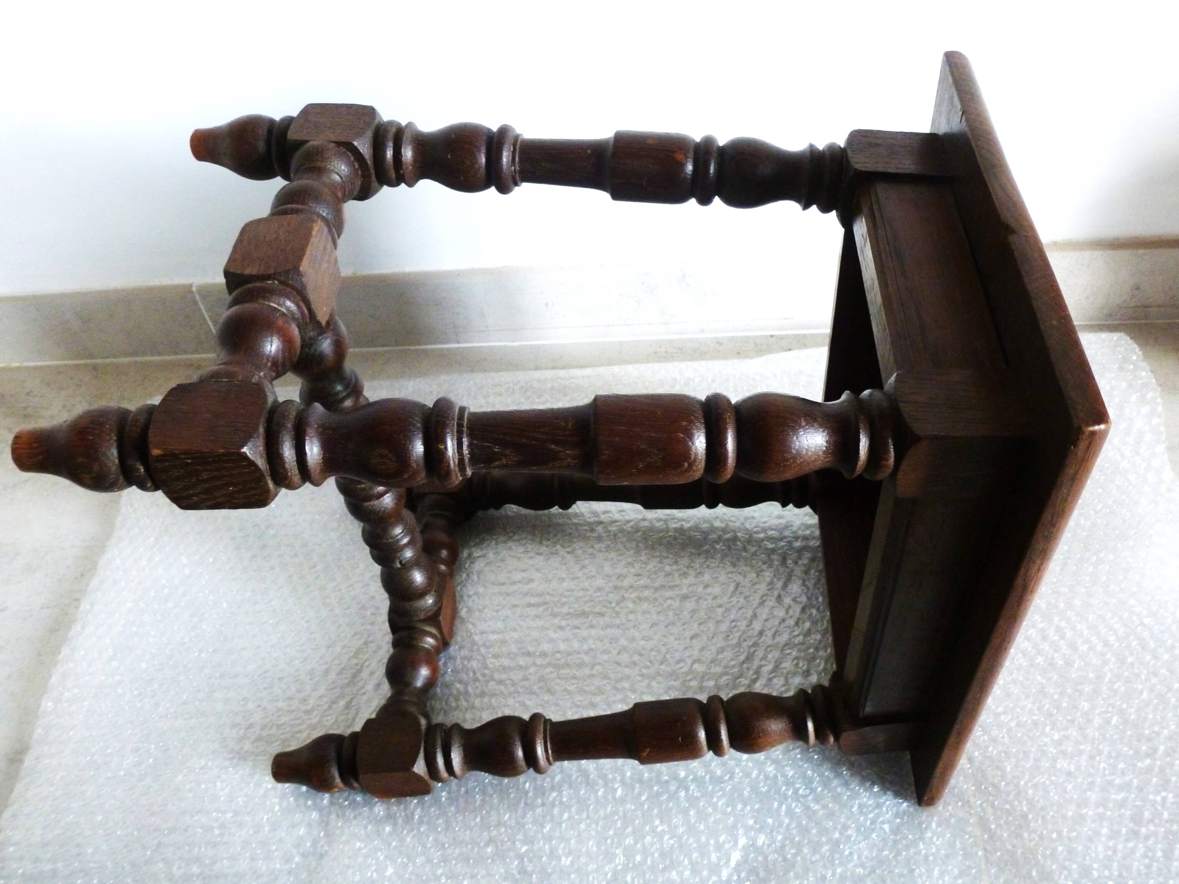 Stool, solid oak wood stool, stool plant stand.