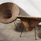 Mid-Century Italian Sunflower Wicker Chairs, Set of 2