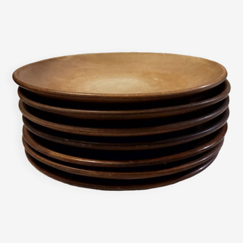 Set of 7 Vintage Stoneware Plates