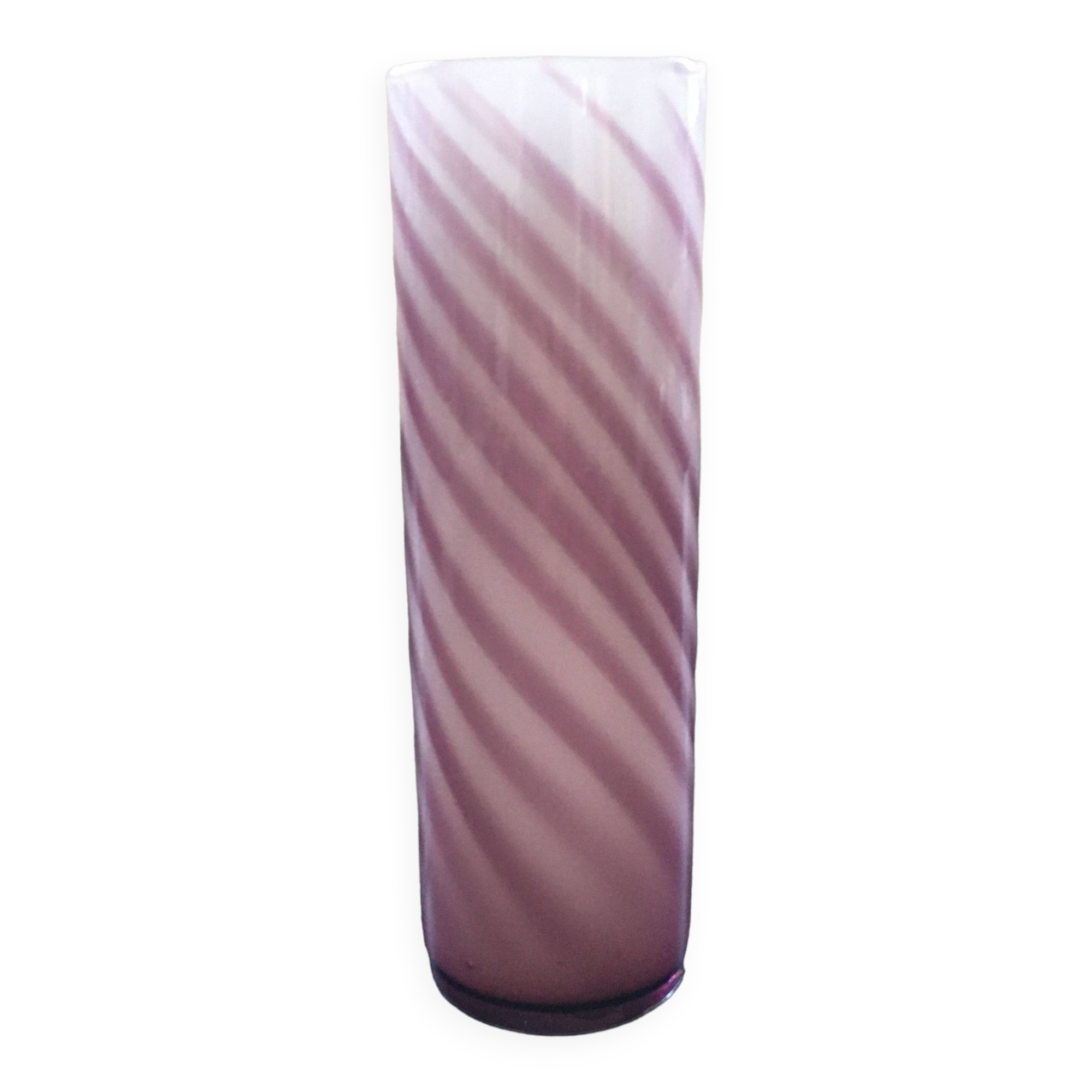 Two-tone pink glass vase
