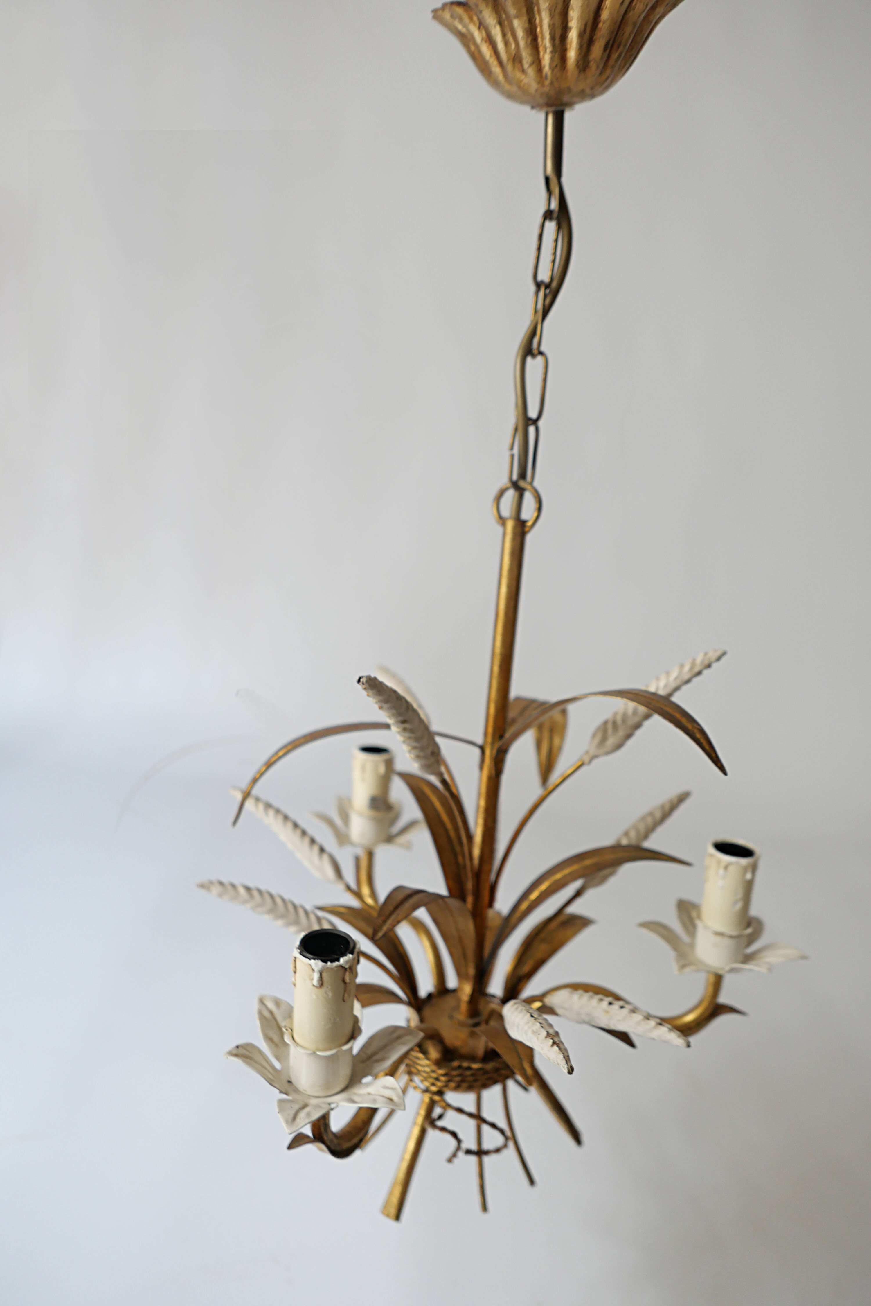 lampe lustre en metal vintage Kogl Hans design 1970 épis de blé