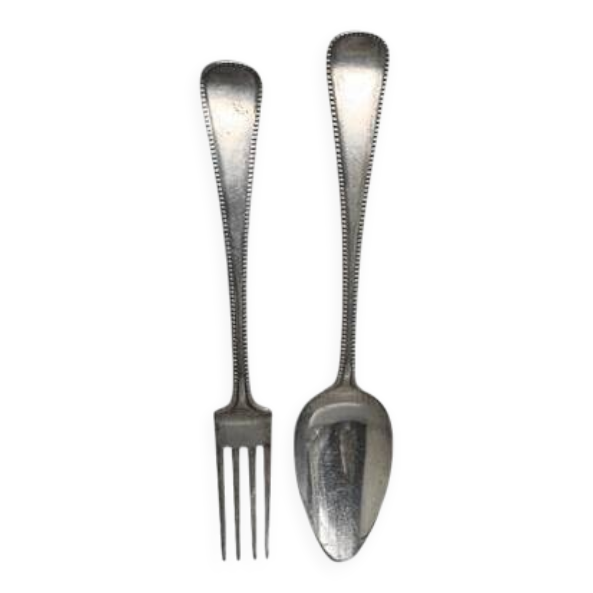 Antique Dutch Silver Fork And Spoon From Kempen, early 1900s