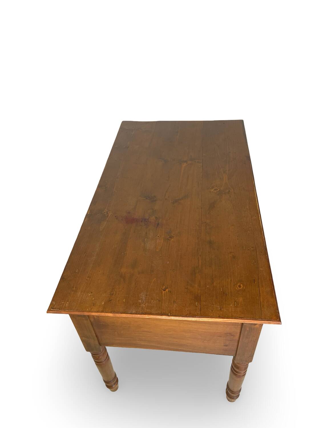 Italian pine wood centre writing desk from the 1960s, a reproduction o