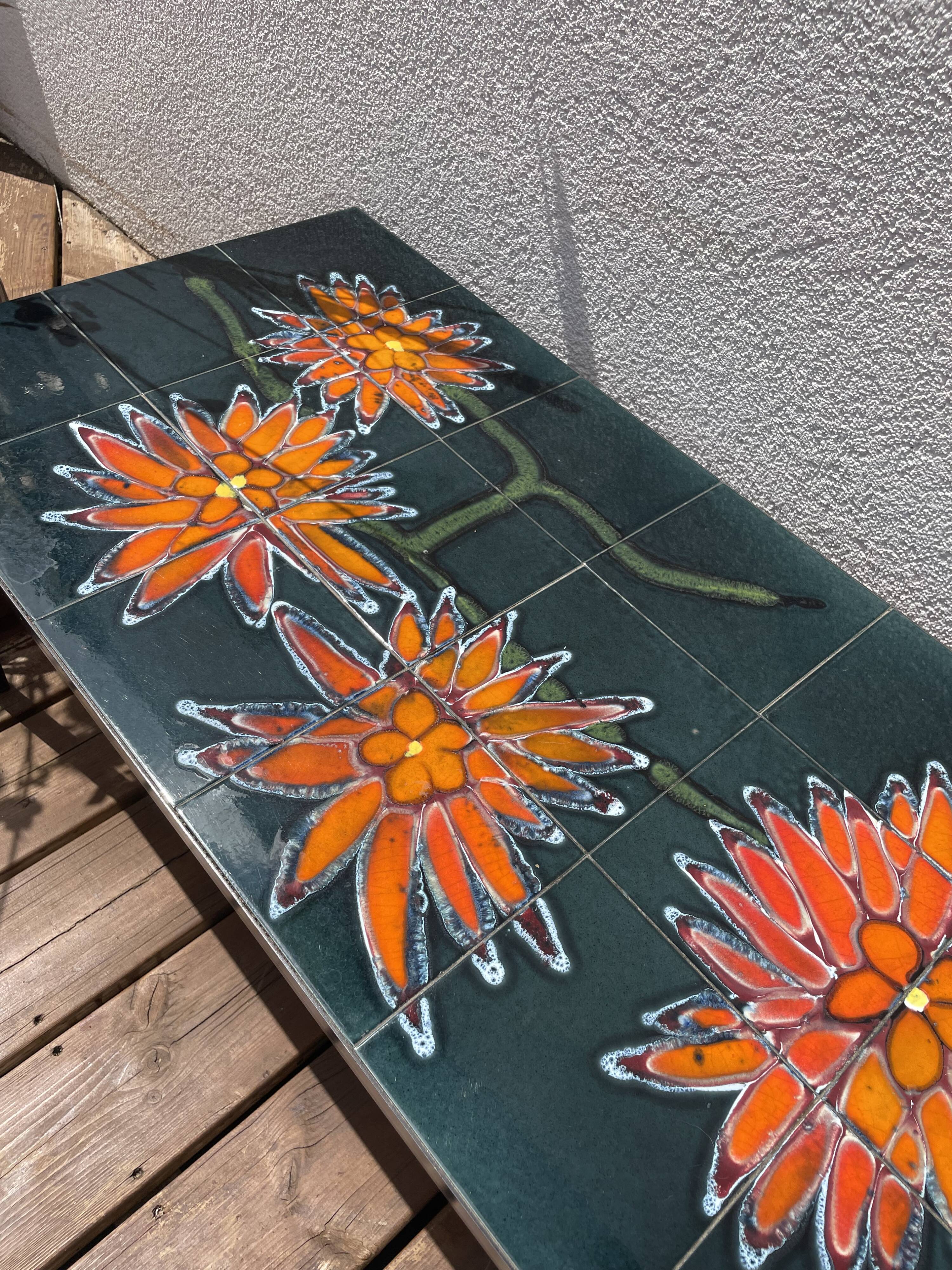 Coffee table with ceramic tile top