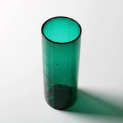 Green Mid-century Glass Vase Ek with Plant Pattern / Björkshults Glasbruk