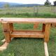 Old solid wood carpenter's workbench