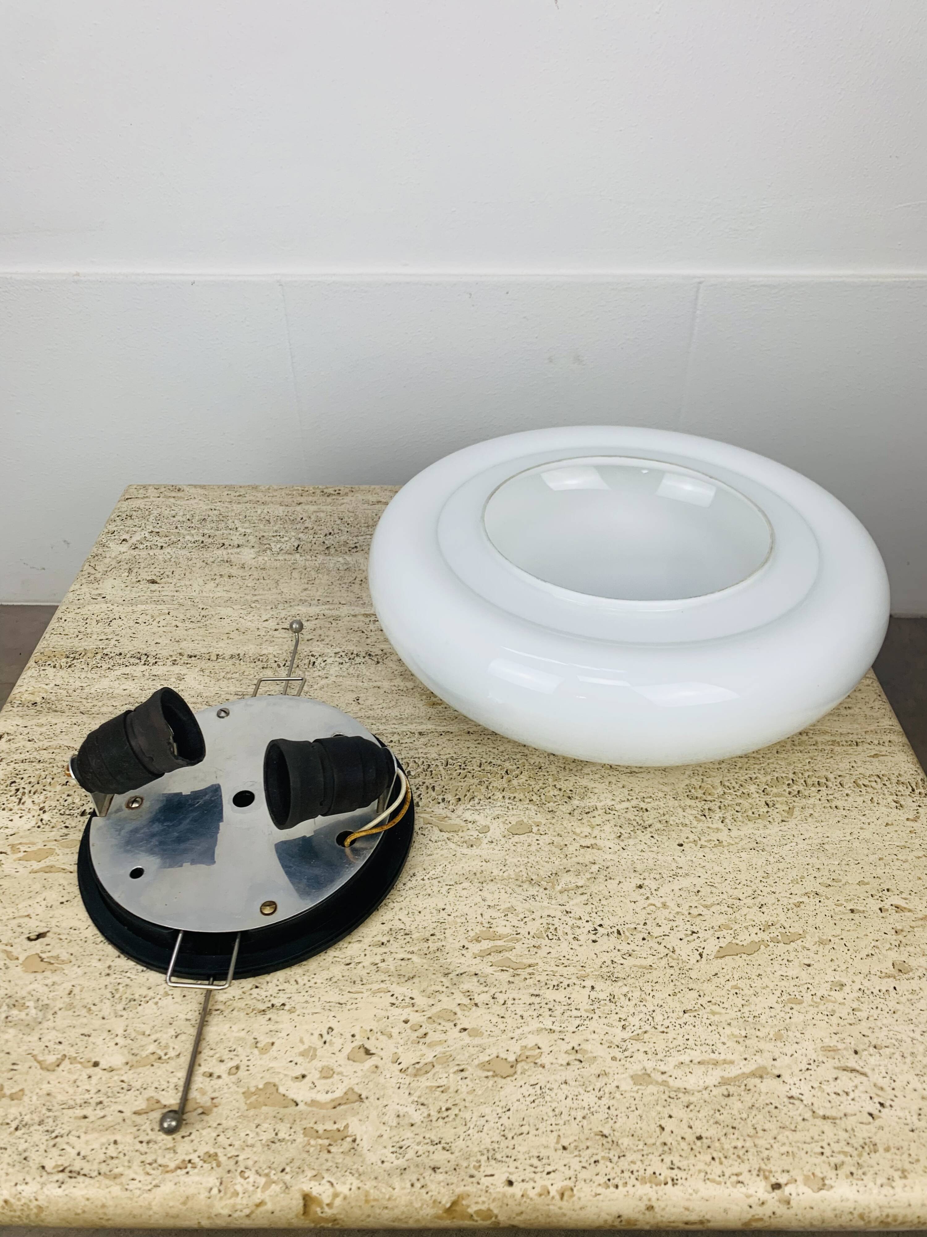 Regent vintage half-sphere opaline ball wall lamp