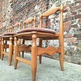 Set of 4 Guillerme and Chambron Charlotte model chairs, vintage seats