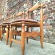 Suite de 4 chaises Guillerme et Chambron modèle Charlotte, sièges vintage
