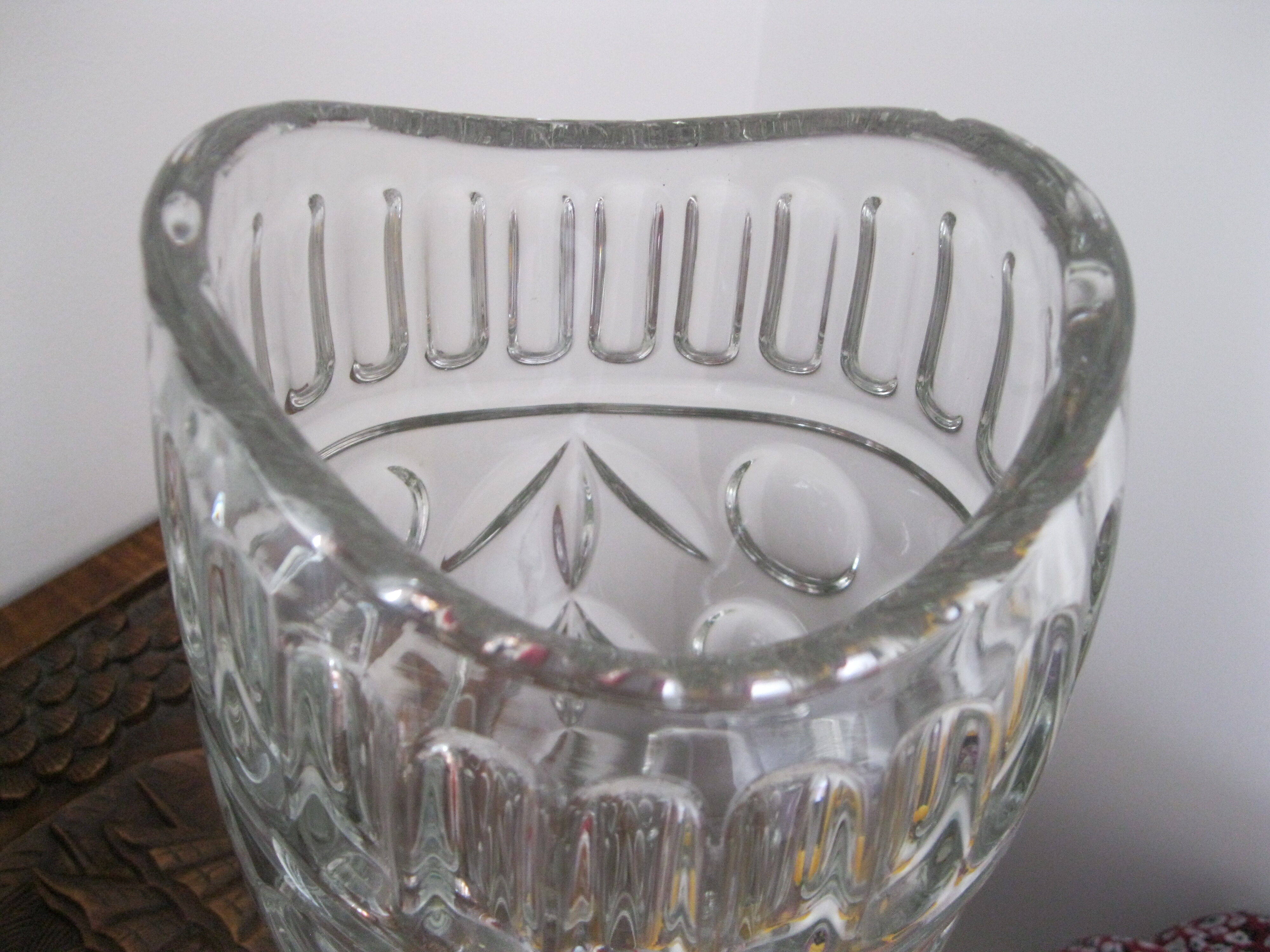 Art Deco cut crystal vase