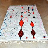 Moroccan Berber rug Azilal 282 x 182 cm New White/Orange