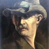 Portrait of an old man, oil on canvas signed