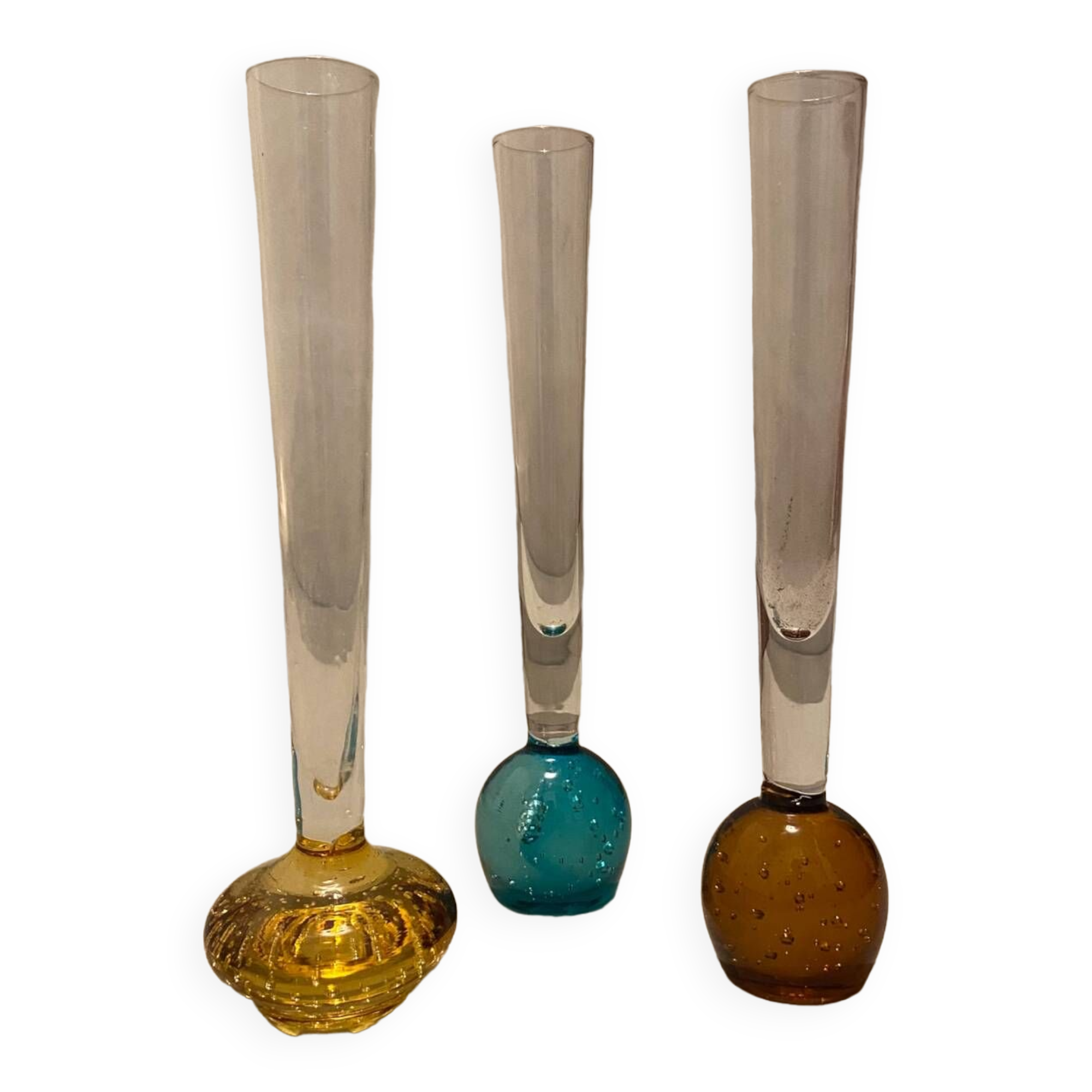 Set of 3 small antique vases
