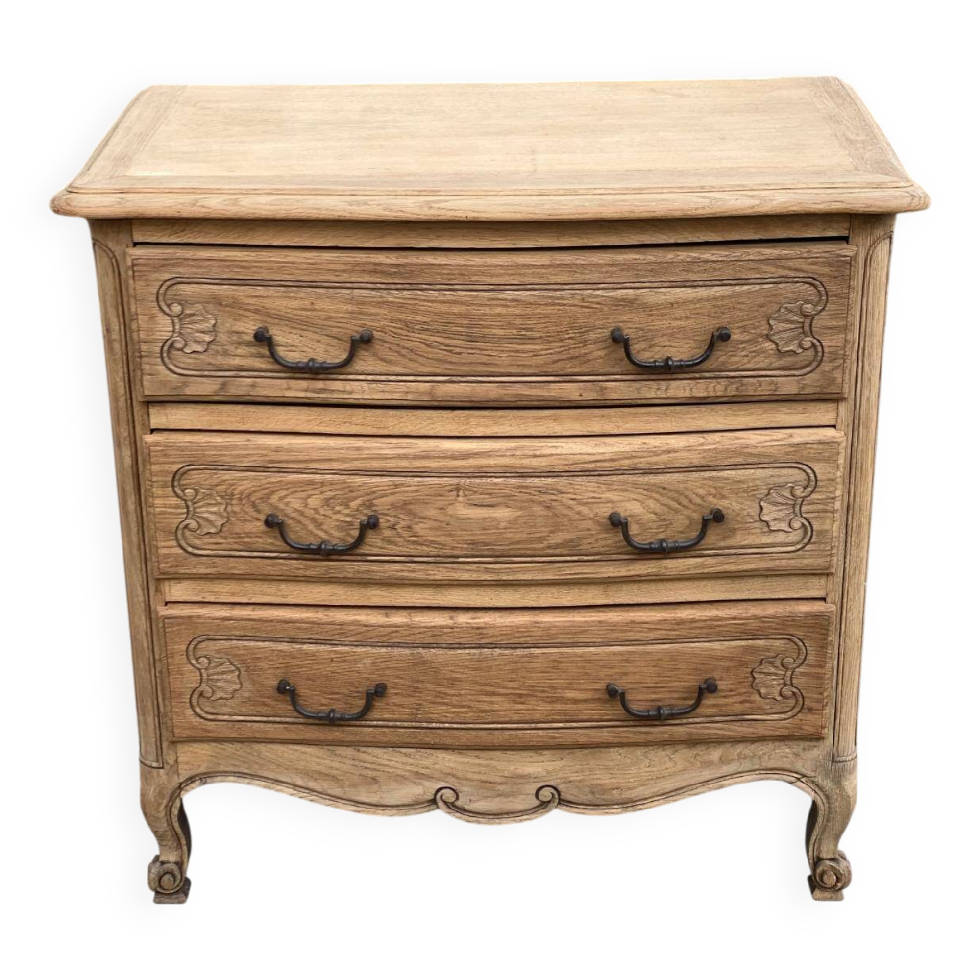 Commode vintage Louis XV rénovée en chêne brut
