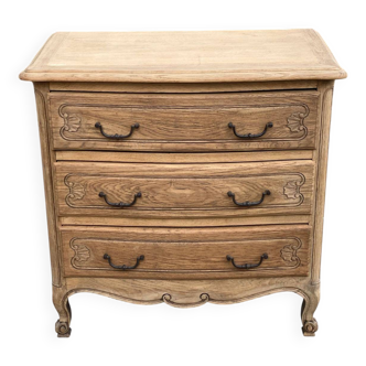 Commode vintage Louis XV rénovée en chêne brut