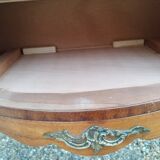Commode ancienne style louis xv marqueterie plateau marbre