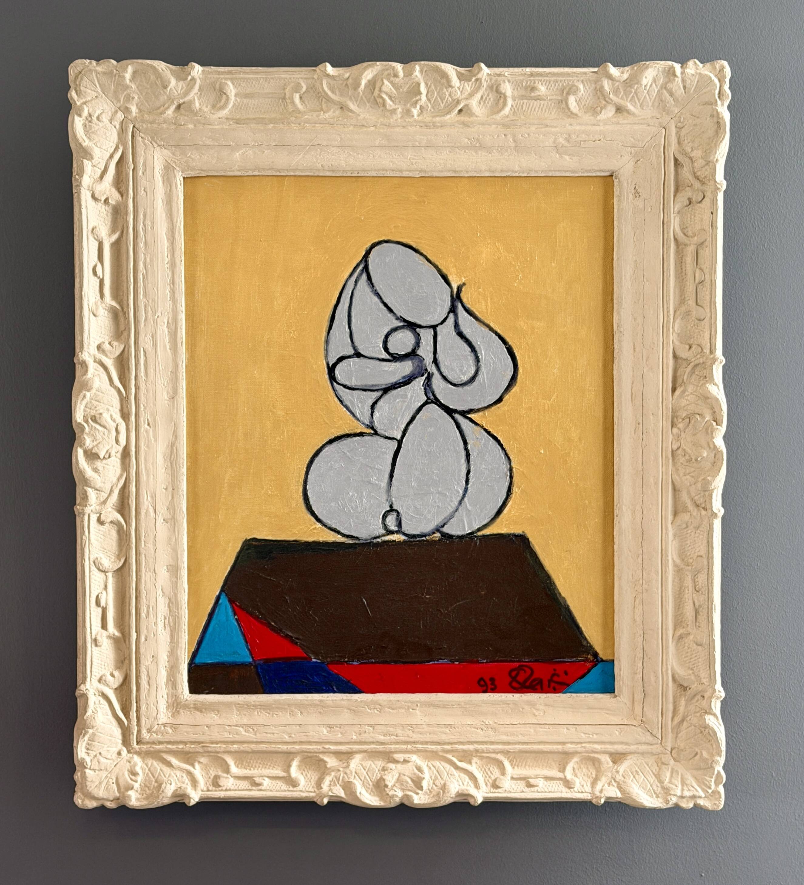 Serge reggiani, acrylic on canvas "maternity" signed (1922 - 2004)