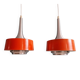 Pair of Scandinavian brushed aluminium pendants, 1960s