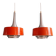 Pair of Scandinavian brushed aluminium pendants, 1960s