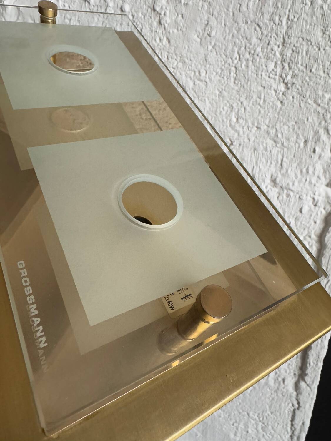 Applique laiton verre Grossmann années 80