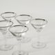 Lot de 6 verres à cocktail, Martini, liseré chromé, Art Déco, 1930