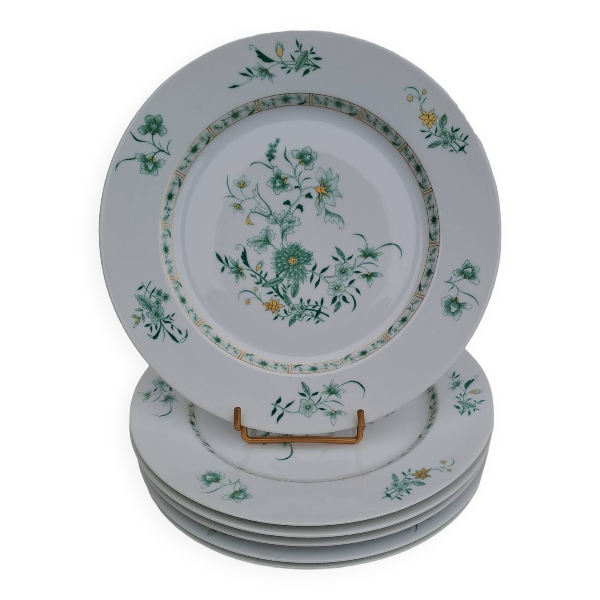 6 Bernardaud Limoges porcelain dinner plates Beijing model