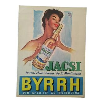 A paper advertisement Jacsi rum