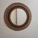 Woven rattan mirror, sunburst, vintage flower