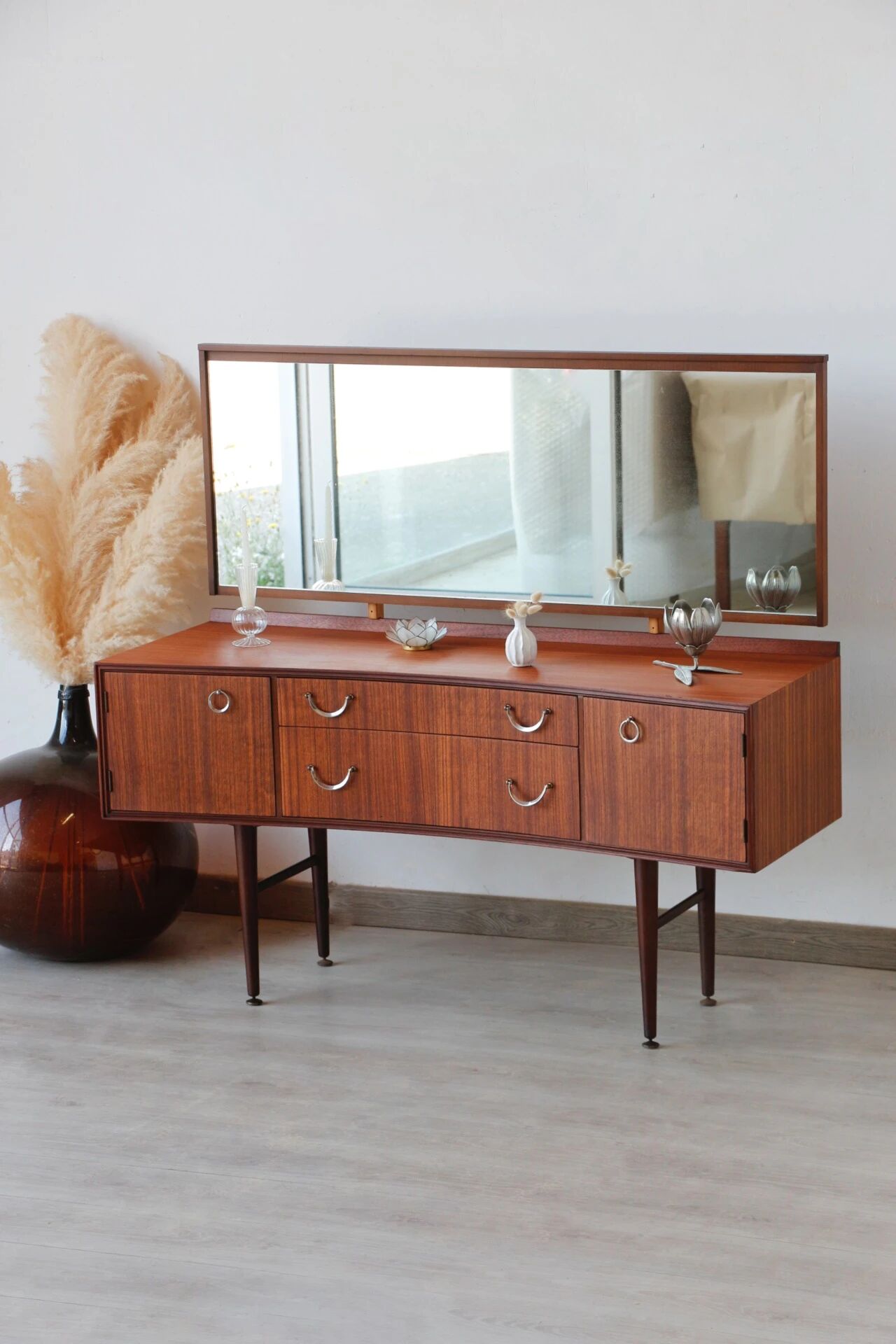 Coiffeuse vintage mid-century en teck (Meredew)