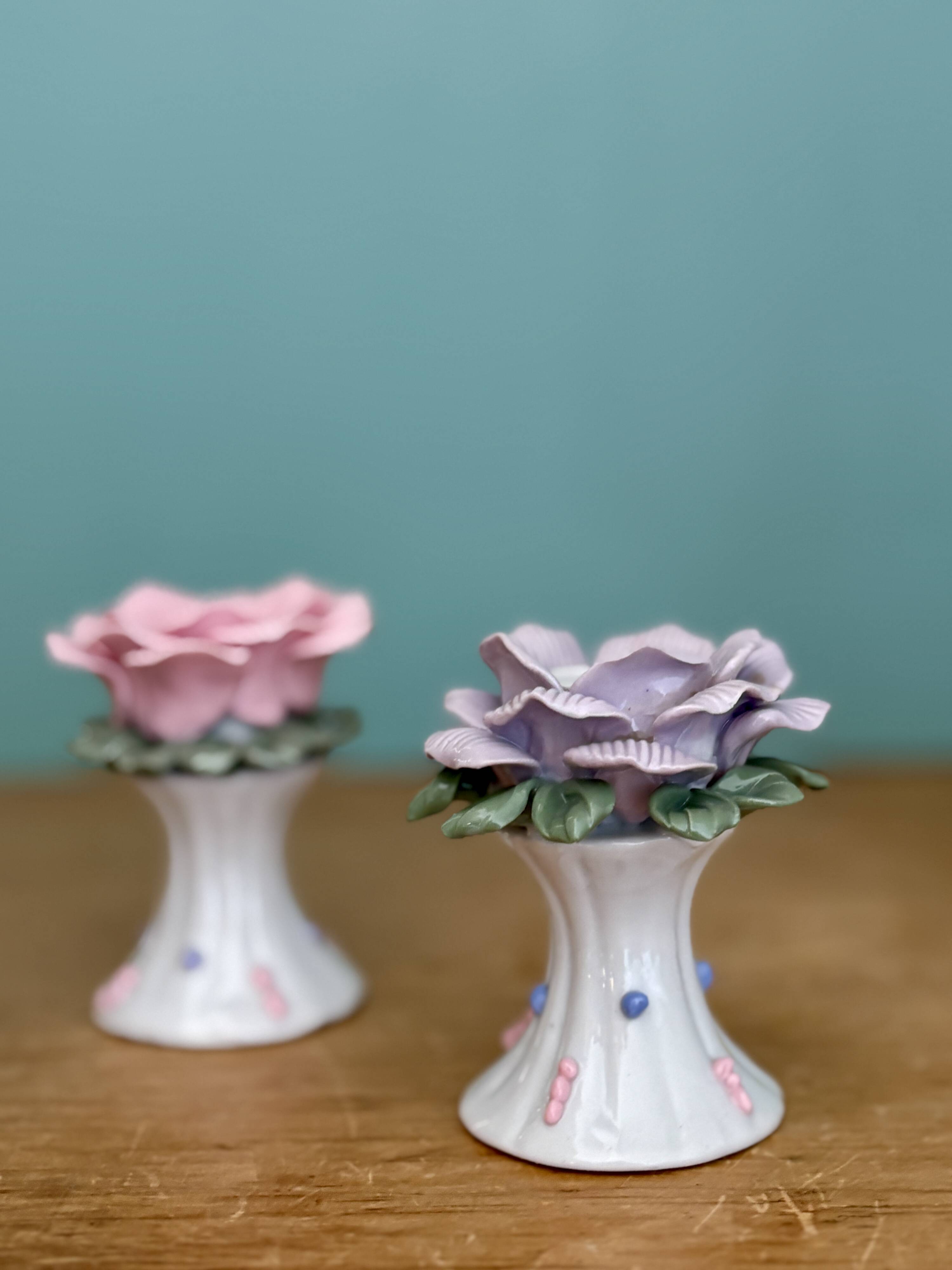 Set of 6 vintage ceramic candle holders