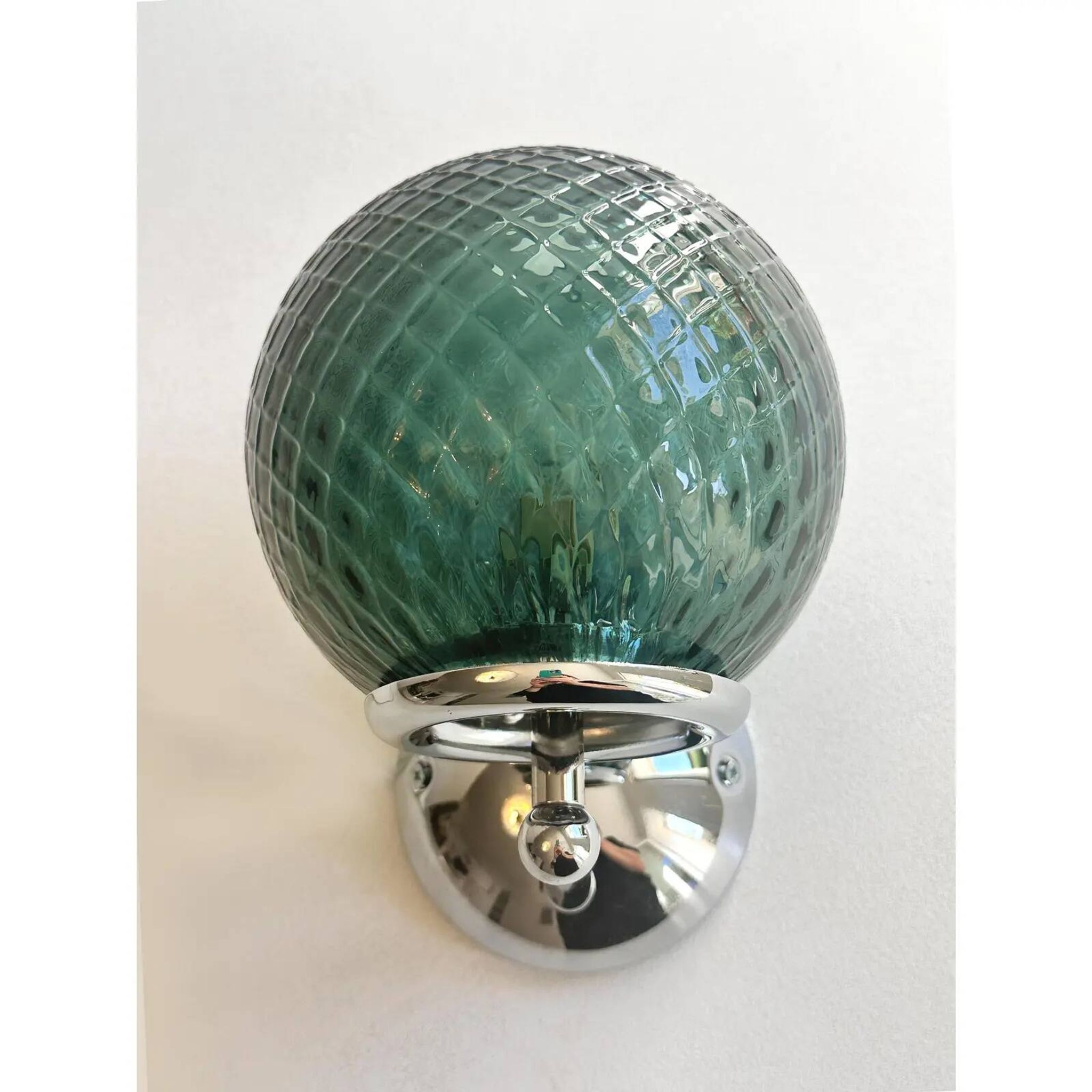 Set of Two Contemporary Green "Ballotton" Murano Glass Wall Sconces