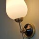 Paire d'appliques opaline et laiton 1950