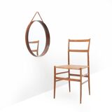 Round mirror with teak frame, 1960s